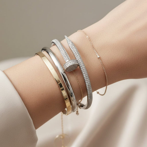Cartier Inspired Juste Un Clou Diamond Nail Bracelet