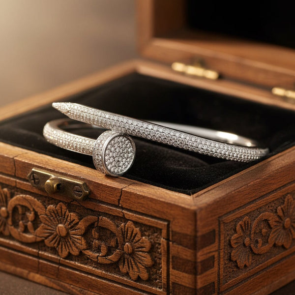 Cartier Inspired Juste Un Clou Diamond Nail Bracelet