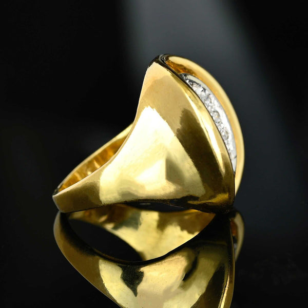 Vintage Diamond Cluster Ring, 14K Gold .60ct Cocktail Estate - Boylerpf
