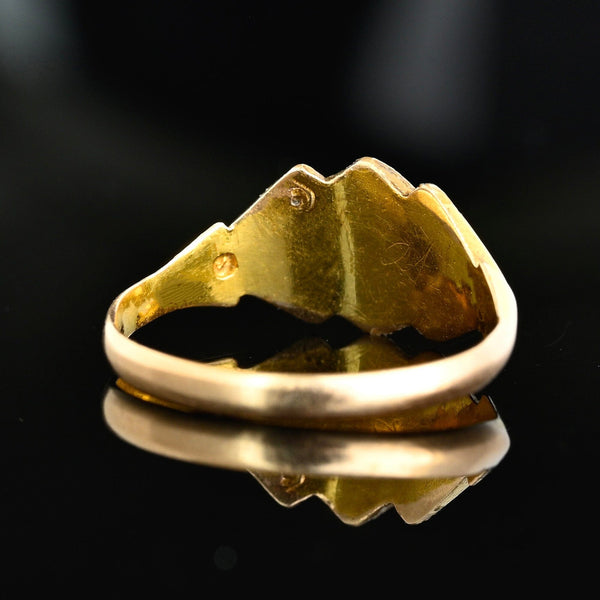 Antique Victorian 15K Gold Pearl Turquoise Ring, 1872