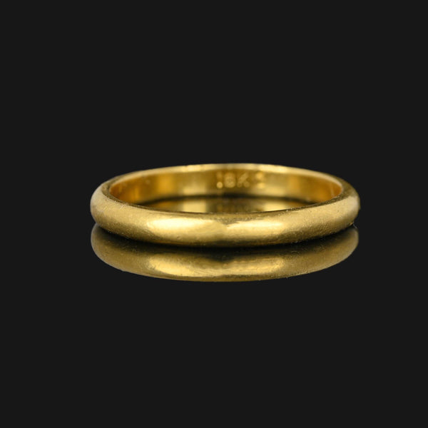 Vintage 18K Gold Smooth Wedding Band Ring - Boylerpf