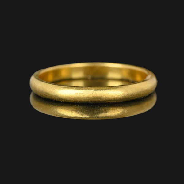 Vintage 18K Gold Smooth Wedding Band Ring - Boylerpf