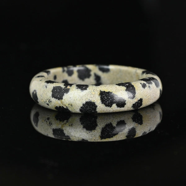 Vintage Dalmatian Jasper Agate Donut Band Ring - Boylerpf