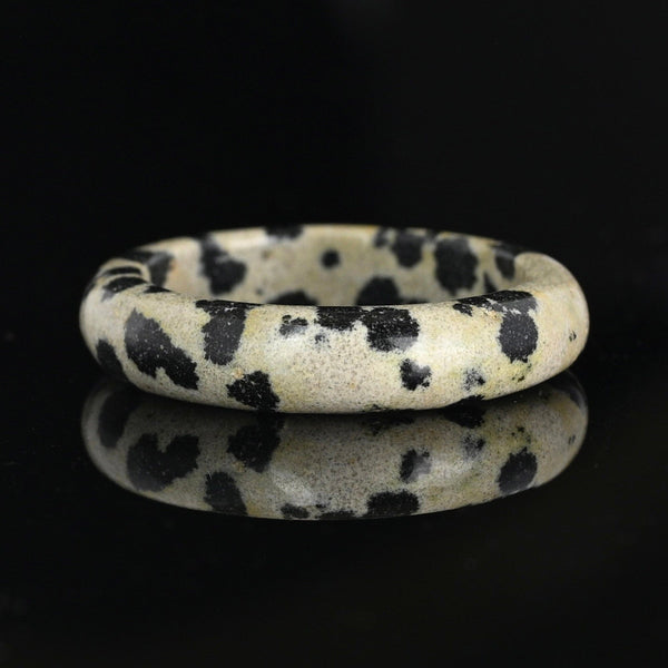 Vintage Dalmatian Jasper Agate Donut Band Ring - Boylerpf