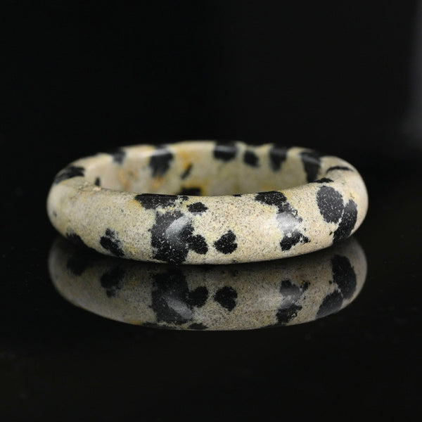 Vintage Dalmatian Jasper Agate Donut Band Ring - Boylerpf