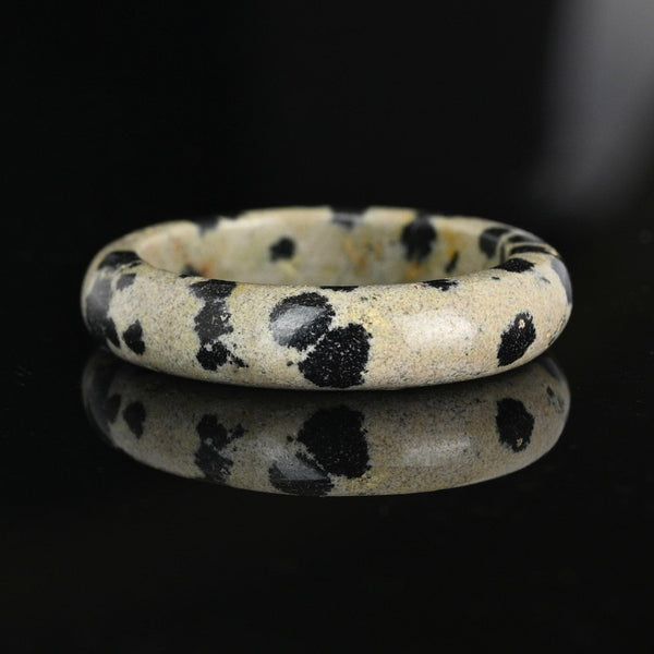 Vintage Dalmatian Jasper Agate Donut Band Ring - Boylerpf