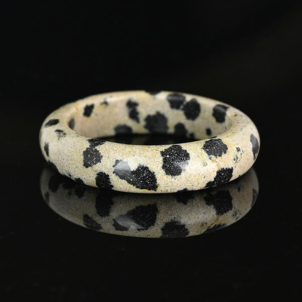 Vintage Dalmatian Jasper Agate Donut Band Ring - Boylerpf