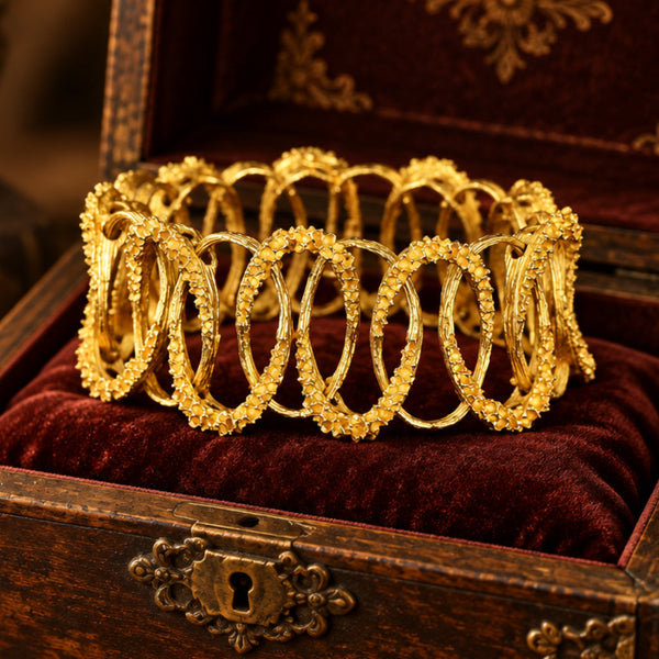 Vintage Industria Argentina 18K Gold Cuff Bracelet