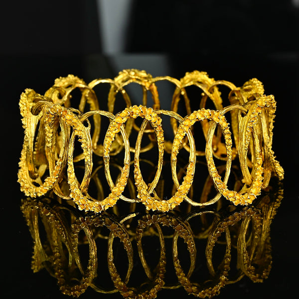 Vintage Industria Argentina 18K Gold Cuff Bracelet