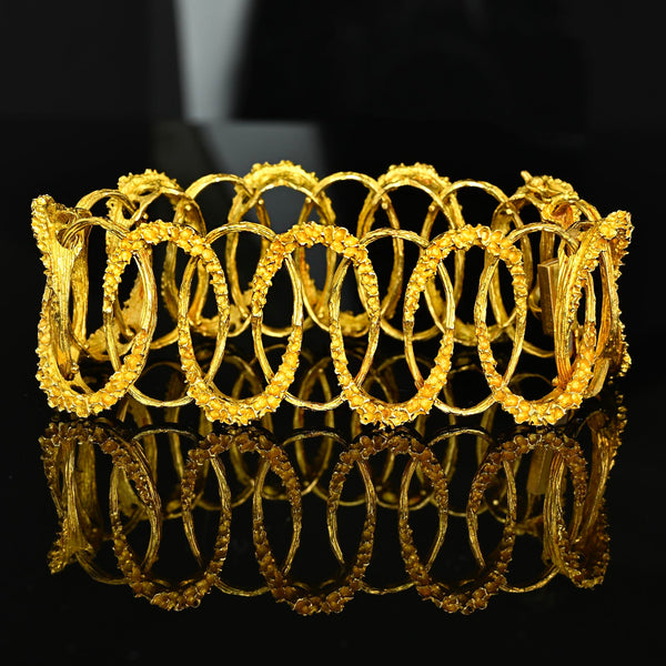Vintage Industria Argentina 18K Gold Cuff Bracelet