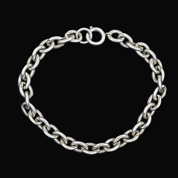 Antique Birmingham Sterling Silver Oval Link Bracelet