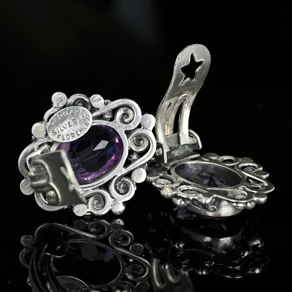 Vintage Peruzzi Art Deco Amethyst Earrings