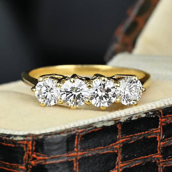 Edwardian Style Four Stone 1 CTW Diamond Ring in 14K Gold