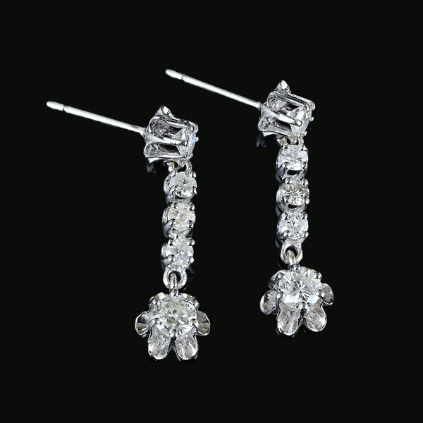 Vintage Art Deco Style 1.5 CTW Diamond Dangle Earrings - Boylerpf