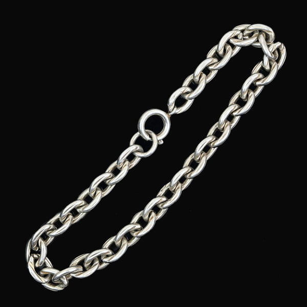 Antique Birmingham Sterling Silver Oval Link Bracelet