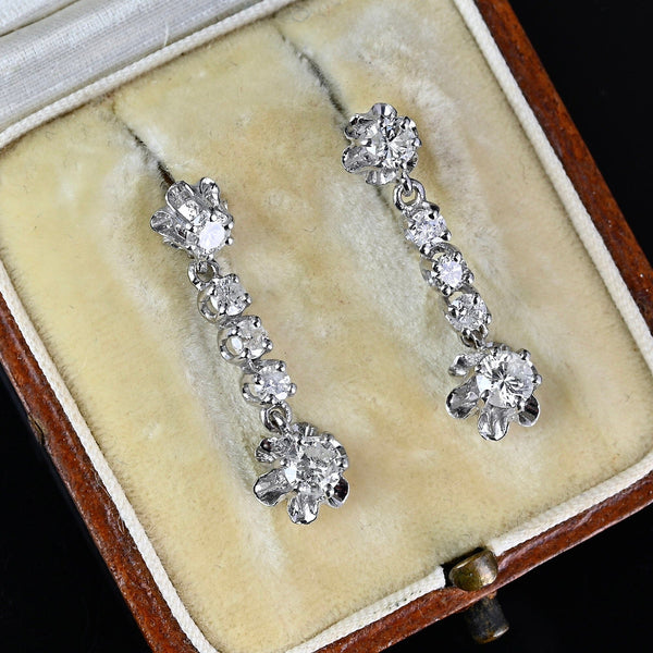 Vintage Art Deco Style 1.5 CTW Diamond Dangle Earrings - Boylerpf