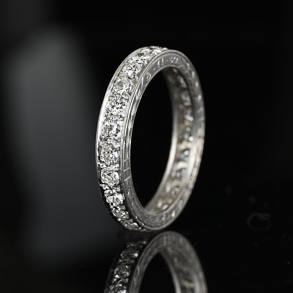 Exquisite Full Eternity Platinum Diamond Wedding Ring Band, 1+ CTW - Boylerpf