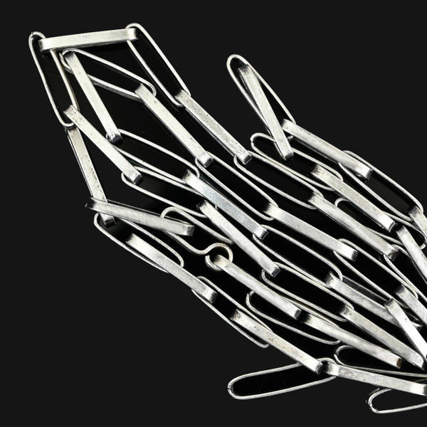 Antique Sterling Silver Paperclip Chain Necklace 24.75 - Boylerpf