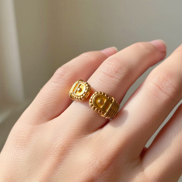 Vintage 14K Gold Wide Band Ring Stackable Wedding Band