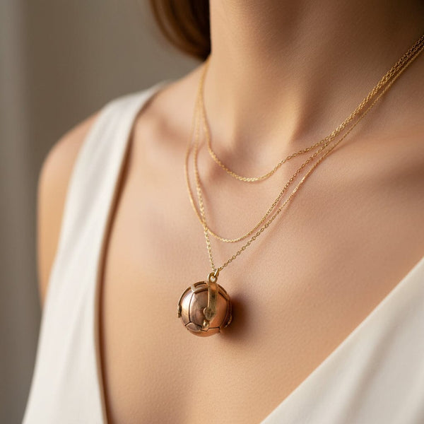 Antique Gold Masonic Orb Ball Pendant, Opening Cross - Boylerpf