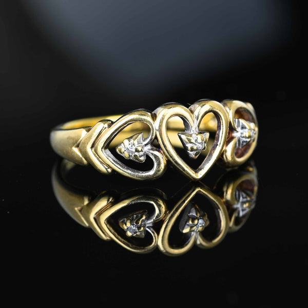 14K Yellow Gold Diamond Heart Ring 0.33ctw - Manhattan Jewelers