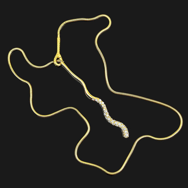 Tiffany & Co Diamond Snake Necklace 18K Gold Pendant - Boylerpf