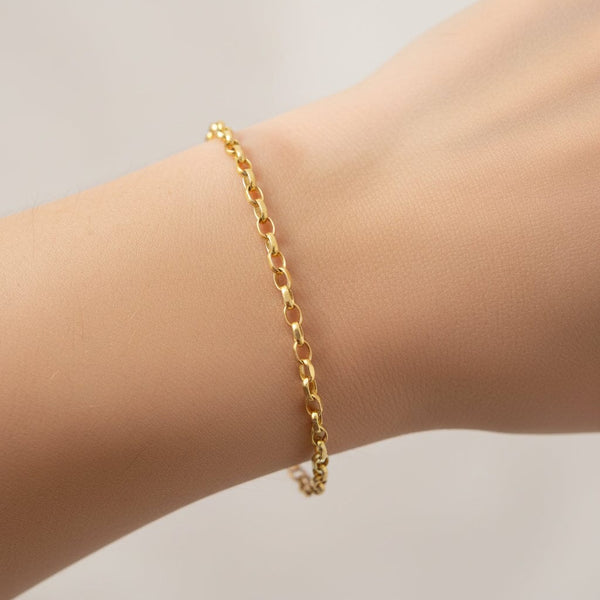 Fine Vintage 9K Gold Belcher Chain Link Bracelet - Boylerpf