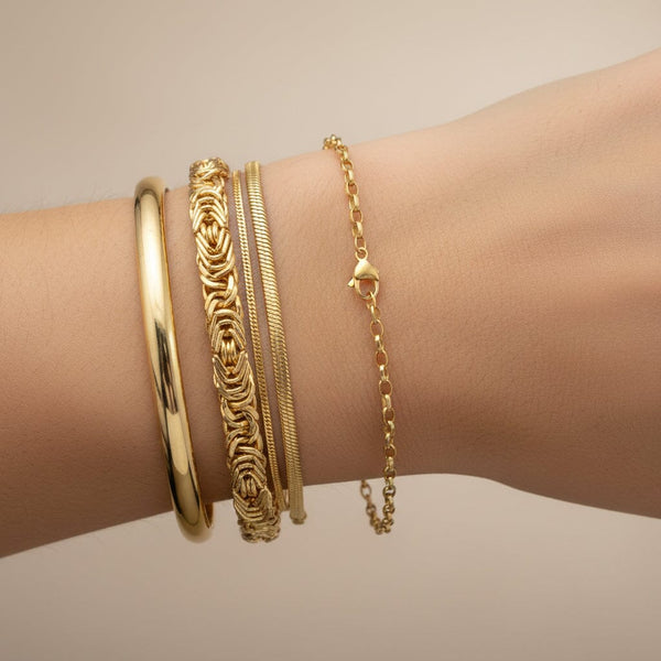 Fine Vintage 9K Gold Belcher Chain Link Bracelet - Boylerpf