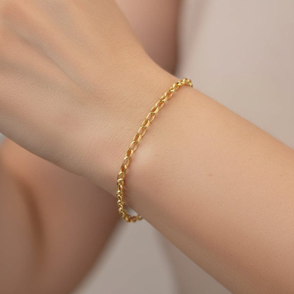Fine Vintage 9K Gold Belcher Chain Link Bracelet - Boylerpf