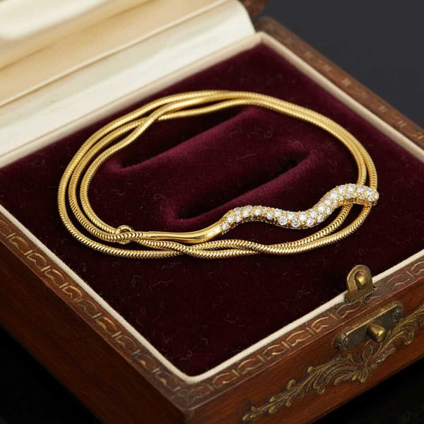 Tiffany & Co Diamond Snake Necklace 18K Gold Pendant - Boylerpf