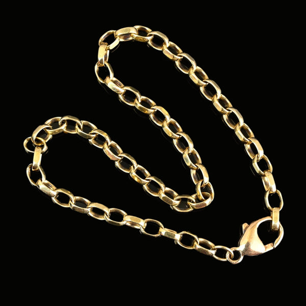 thumbnail interactive-video image 1 of 14k Yellow Gold Filled Belcher Link Bracelet – 6mm Bolt Ring, Sizes 7-9, Lifetime Guarantee 1 of 2