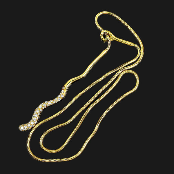 Tiffany & Co Diamond Snake Necklace 18K Gold Pendant - Boylerpf