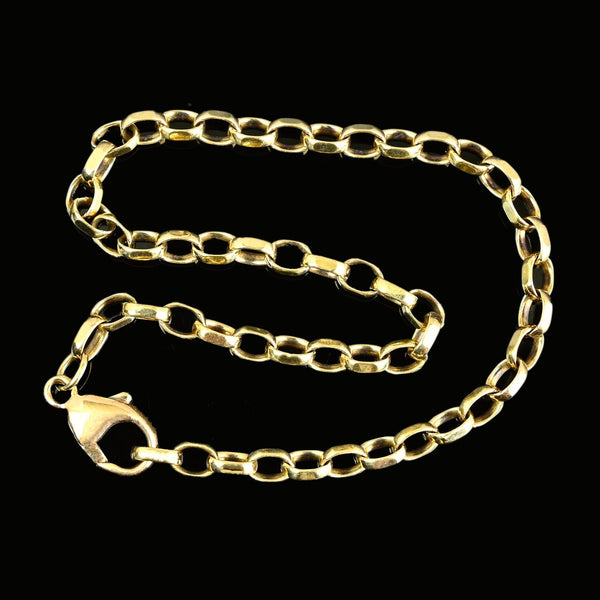 Fine Vintage 9K Gold Belcher Chain Link Bracelet - Boylerpf