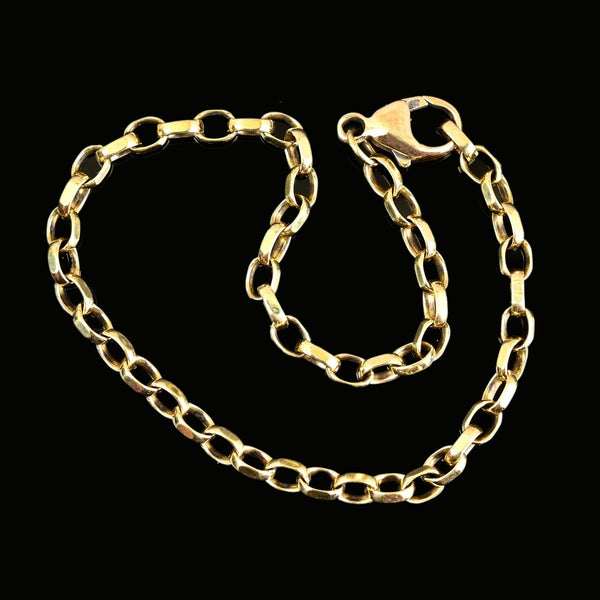Fine Vintage 9K Gold Belcher Chain Link Bracelet - Boylerpf