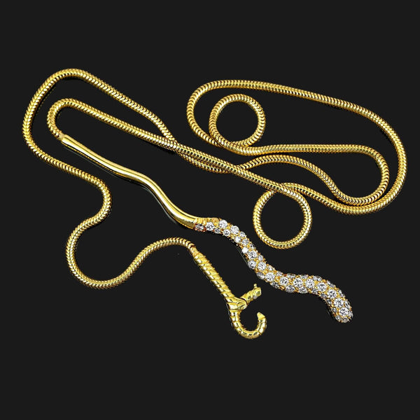 Tiffany & Co Diamond Snake Necklace 18K Gold Pendant - Boylerpf