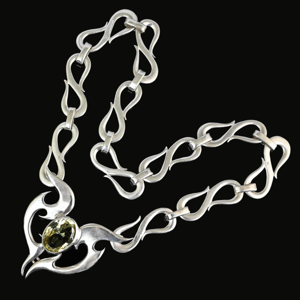 Amanda Birkett Sterling Silver Citrine Modernist Necklace