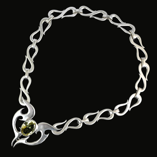 Amanda Birkett Sterling Silver Citrine Modernist Necklace