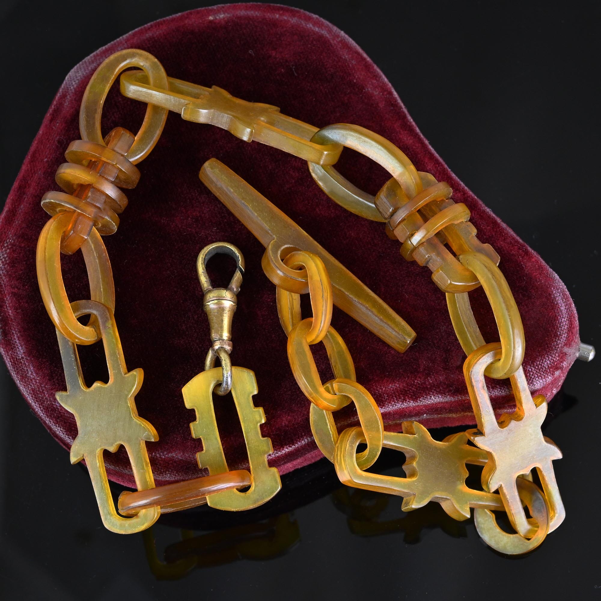 Antique Victorian Blonde Shell Albert Pocket Watch Chain – Boylerpf