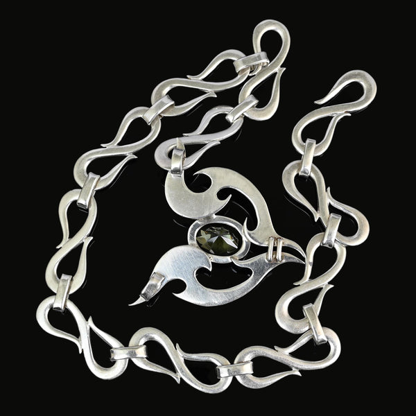 Amanda Birkett Sterling Silver Citrine Modernist Necklace