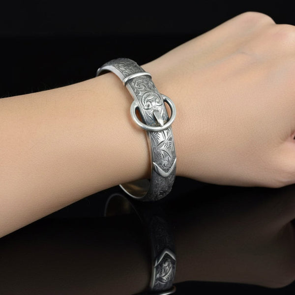 Antique Silver Buckle Bracelet Bangle, Circa 1909