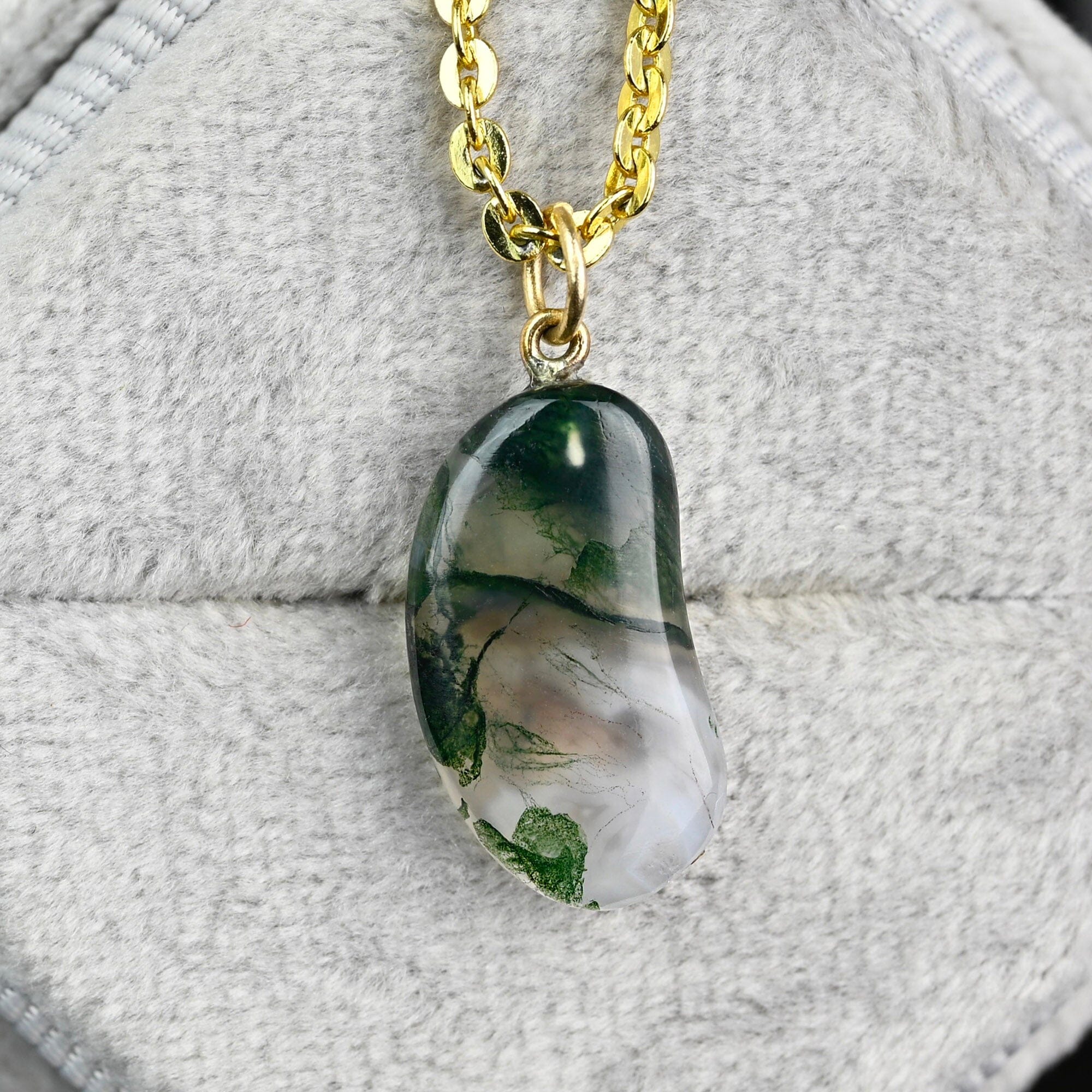 Scottish Moss Agate Chalcedony Quartz Kidney Bean Pendant – Boylerpf