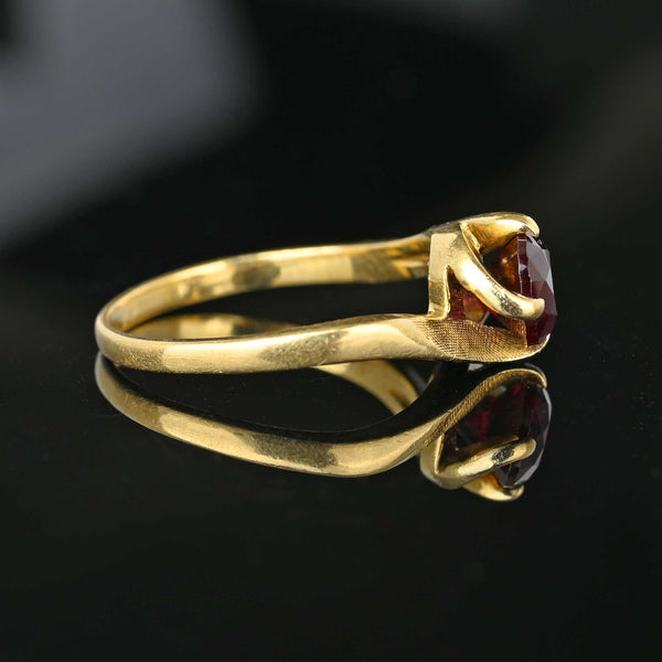 Vintage 10K Gold Bypass Ruby Solitaire Ring - Boylerpf