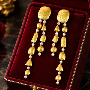 Atelier Janiyé 22K Gold Freshwater Pearl Chandelier Earrings - Boylerpf