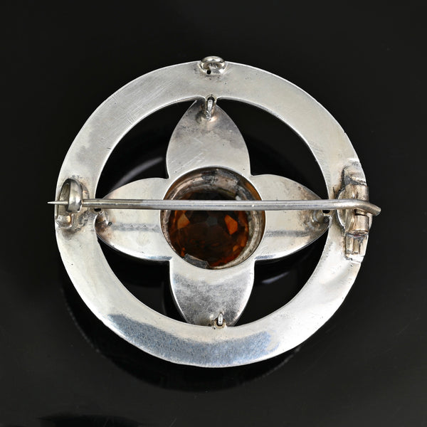 Antique Victorian Scottish Cairngorm Citrine Brooch