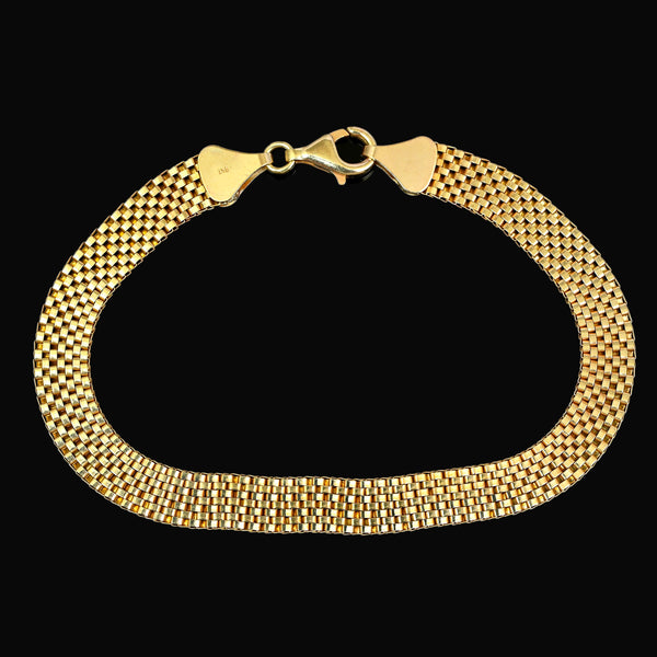 Vintage 9K Gold Bismark Chain Bracelet 7.5 Inches