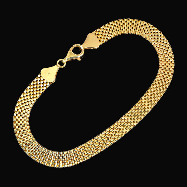Vintage 9K Gold Bismark Chain Bracelet 7.5 Inches