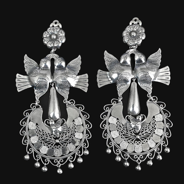 Vintage Federico Jimenez Sterling Silver Chandelier Earrings