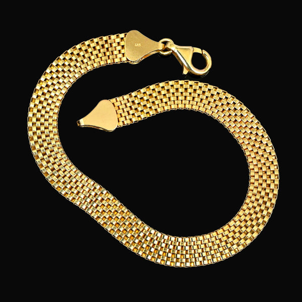 Vintage 9K Gold Bismark Chain Bracelet 7.5 Inches