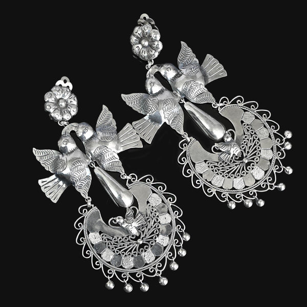 Vintage Federico Jimenez Sterling Silver Chandelier Earrings