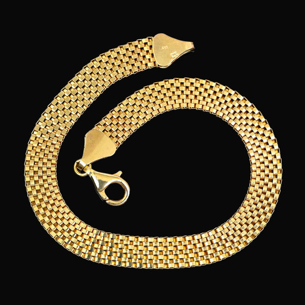 Vintage 9K Gold Bismark Chain Bracelet 7.5 Inches